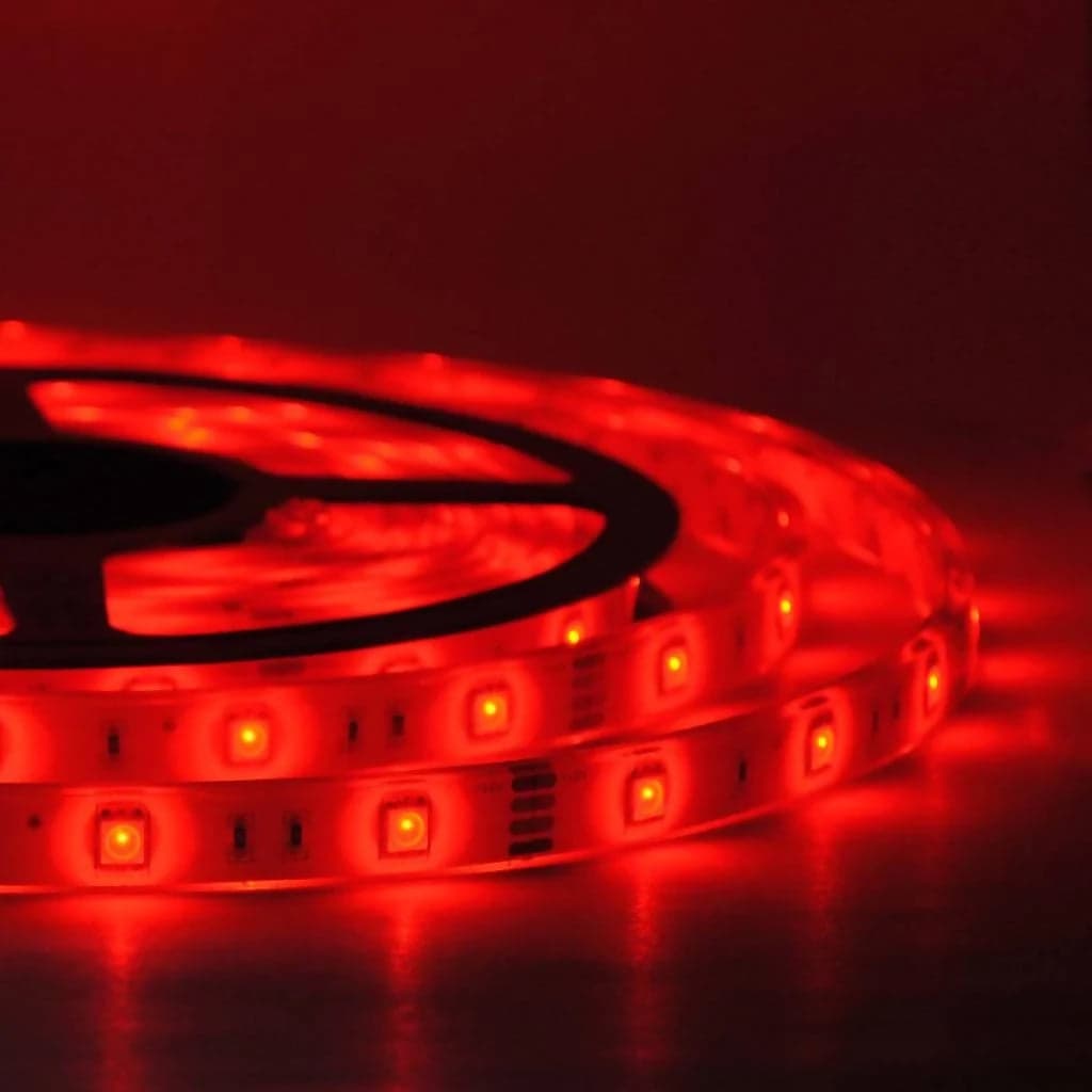 Led strip 1 metro bobina 12v 60 smd 3528 colore rosso ip65 tagliabile flessibile impermeabile