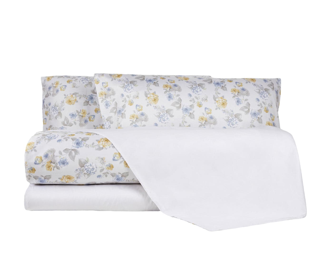 Completo Copripiumino in Raso di puro cotone Romance Azzurro - Vanita di raso