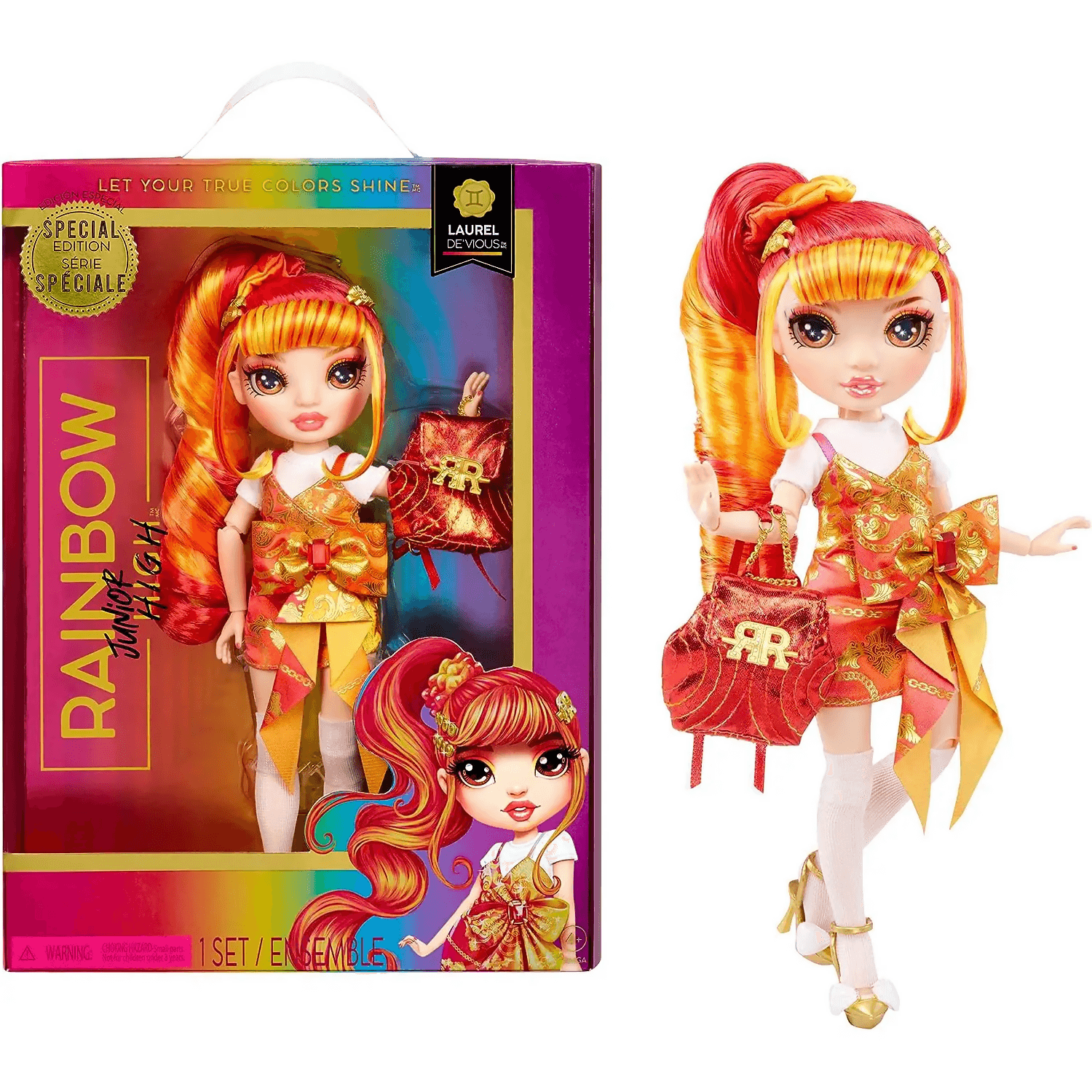 Rainbow high bambola laurel de'vious orange junior high special edition