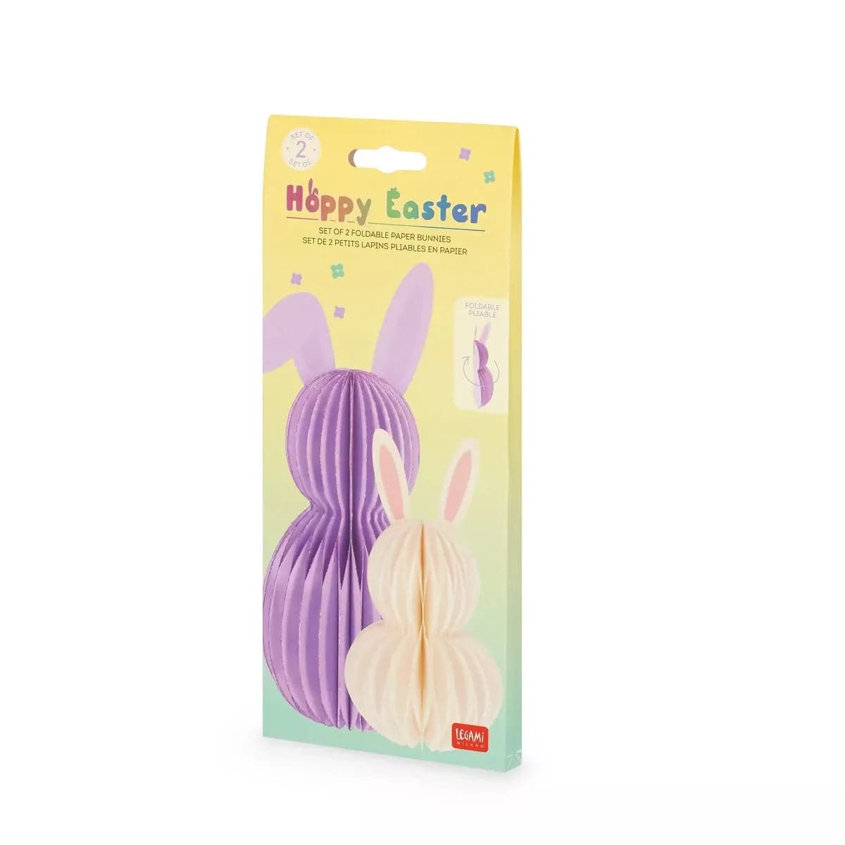 Set di 2 Coniglietti Pieghevoli in Carta - Hoppy Easter in Storia Cartoleria Deja Vu - Crotone, commercioVirtuoso.it
