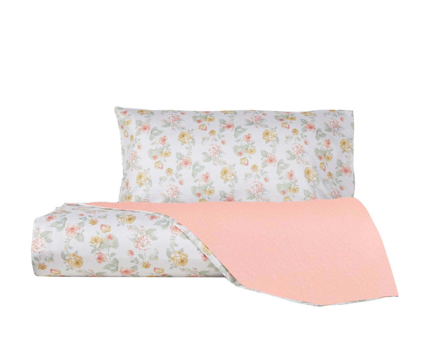 Parure Copripiumino in Raso di puro cotone Romance Pesca / Rosa - Vanita di raso