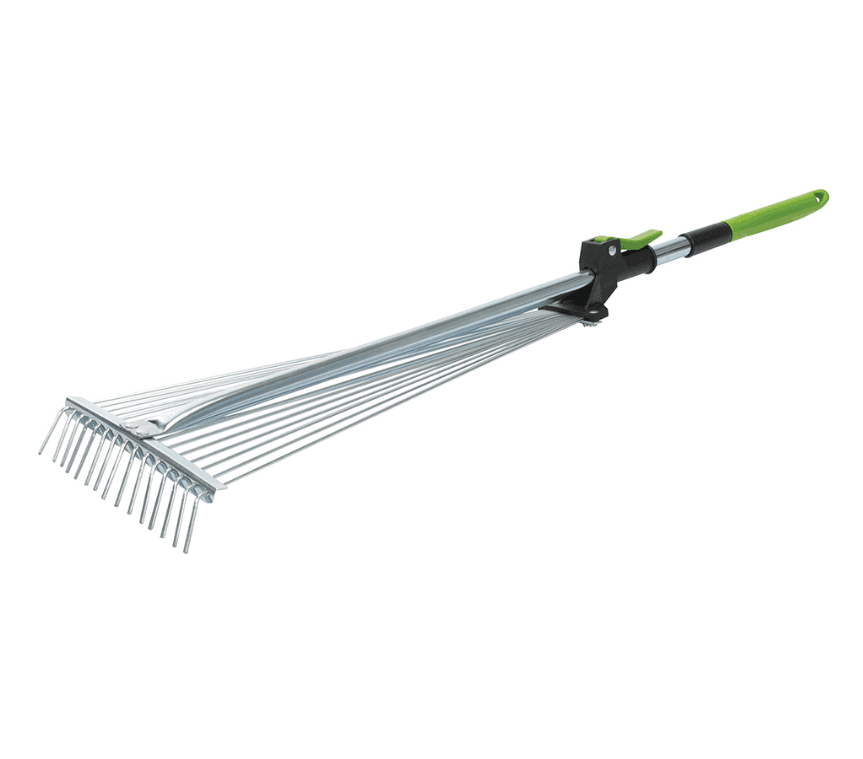 Rastrello 800 - 1500 mm con 15 denti in acciaio manico telescopico Silverline Silverline