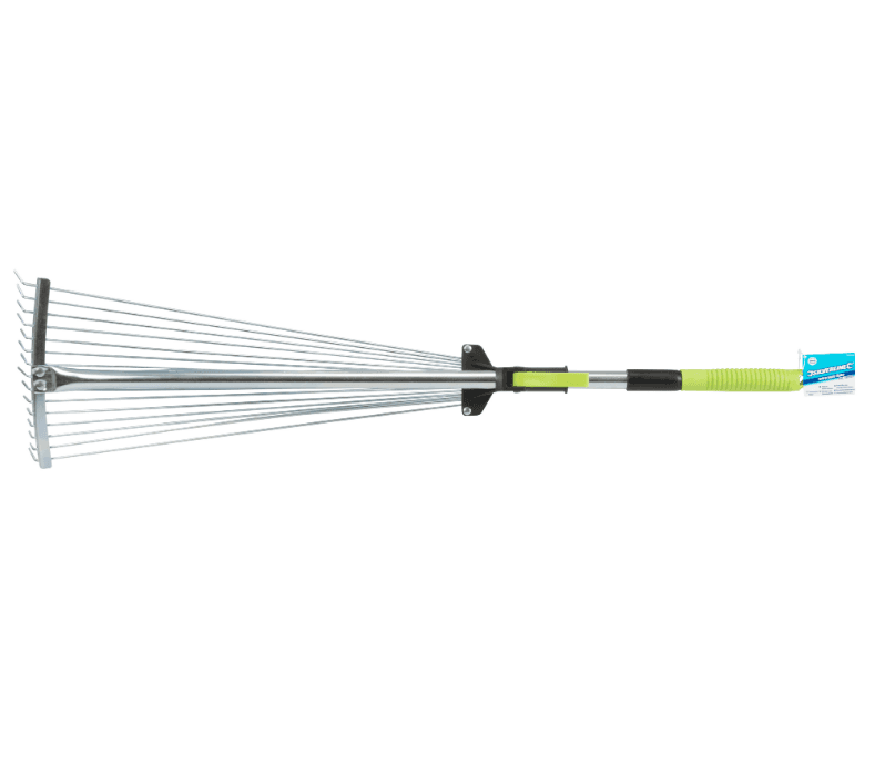 Rastrello 800 - 1500 mm con 15 denti in acciaio manico telescopico Silverline Silverline