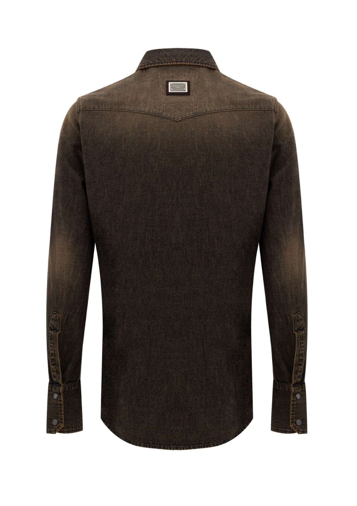 Dolce &amp; Gabbana Camicia in Denim Marrone Delave da uomo in Camicie casual Drestige - Casamassima, commercioVirtuoso.it