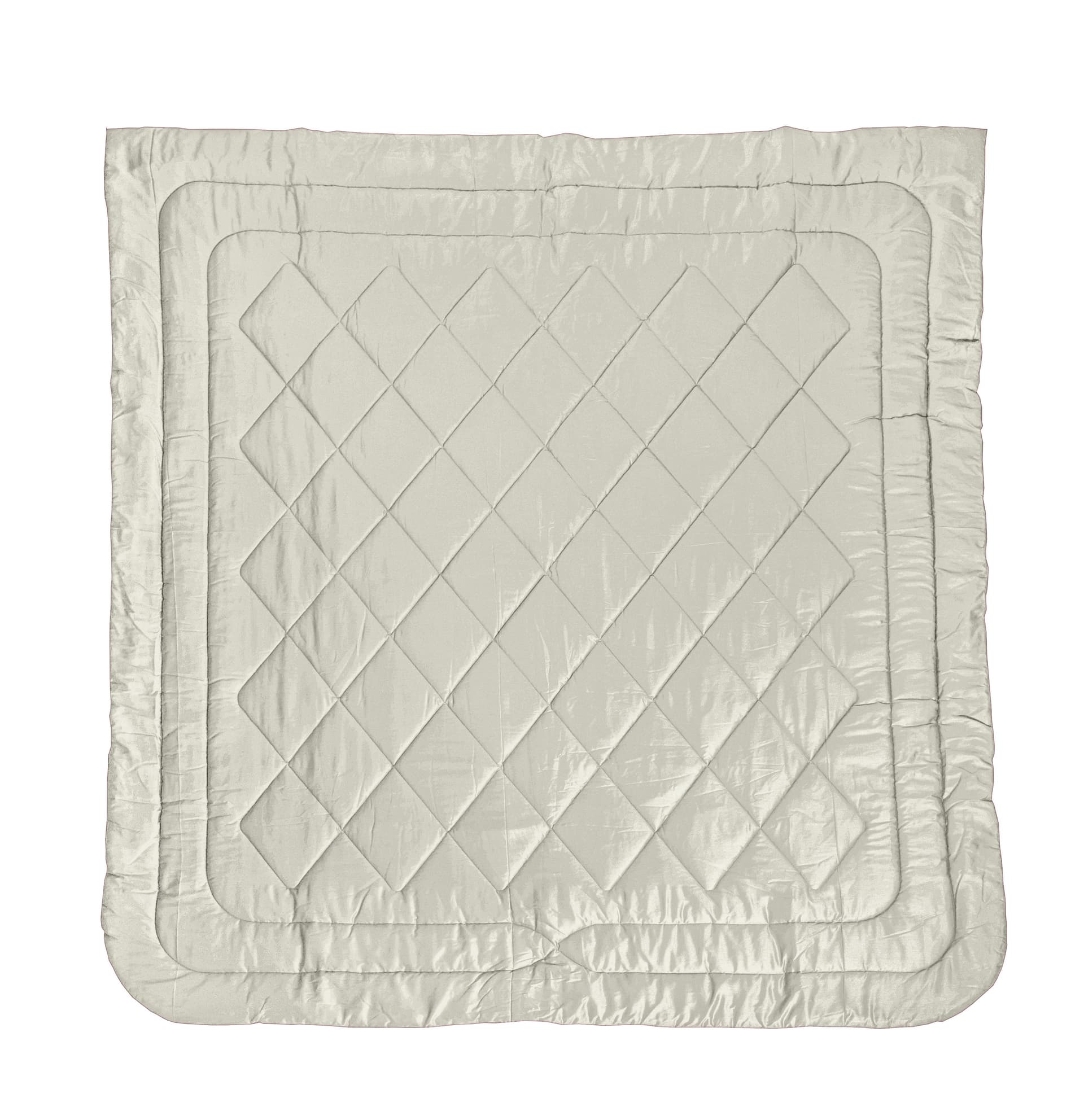 Trapunta matrimoniale Invernale bifaccia-double face in raso di puro cotone Made in Italy Beige/Blu Notte - Vanita di raso