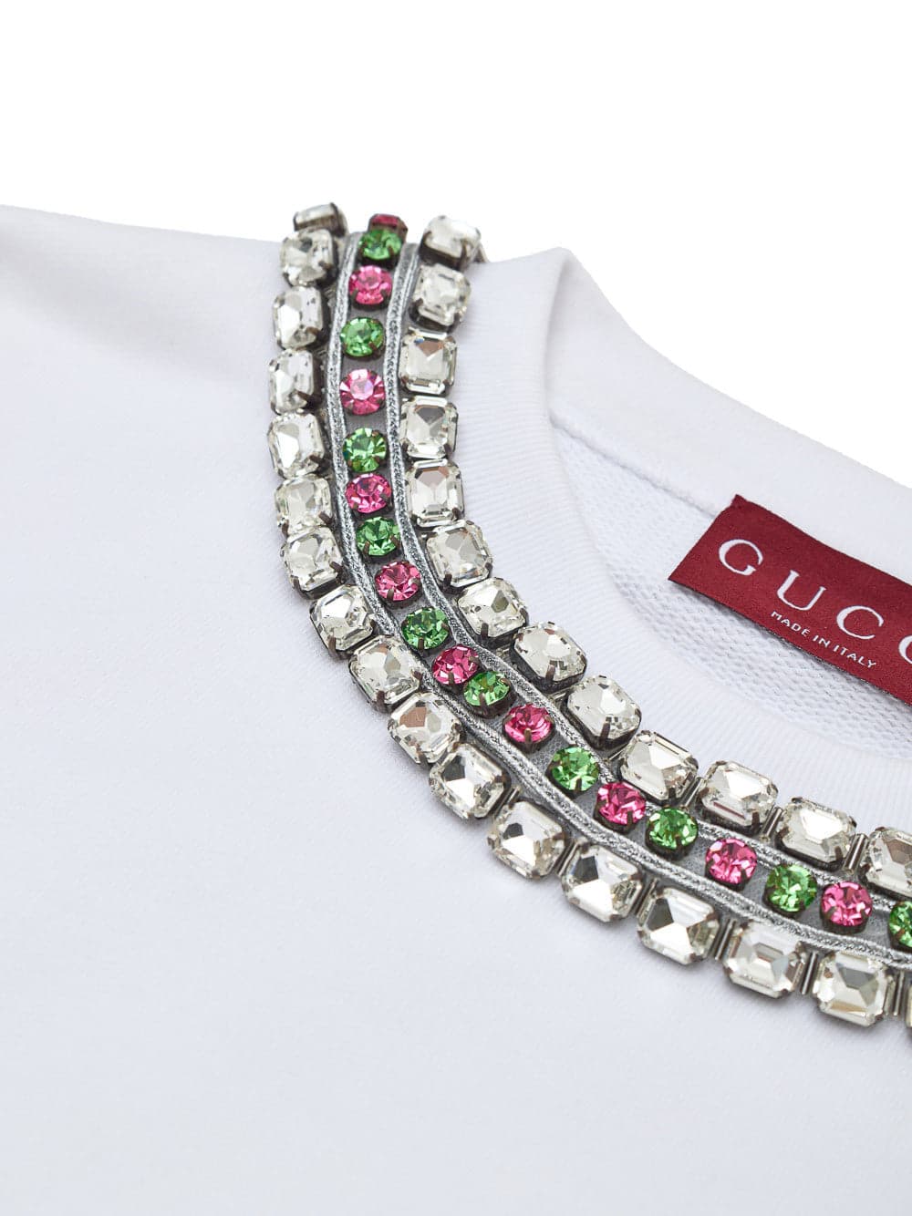Gucci Felpa Bianca con Collo Gioiello da donna in Felpe con cappuccio Drestige - Casamassima, commercioVirtuoso.it