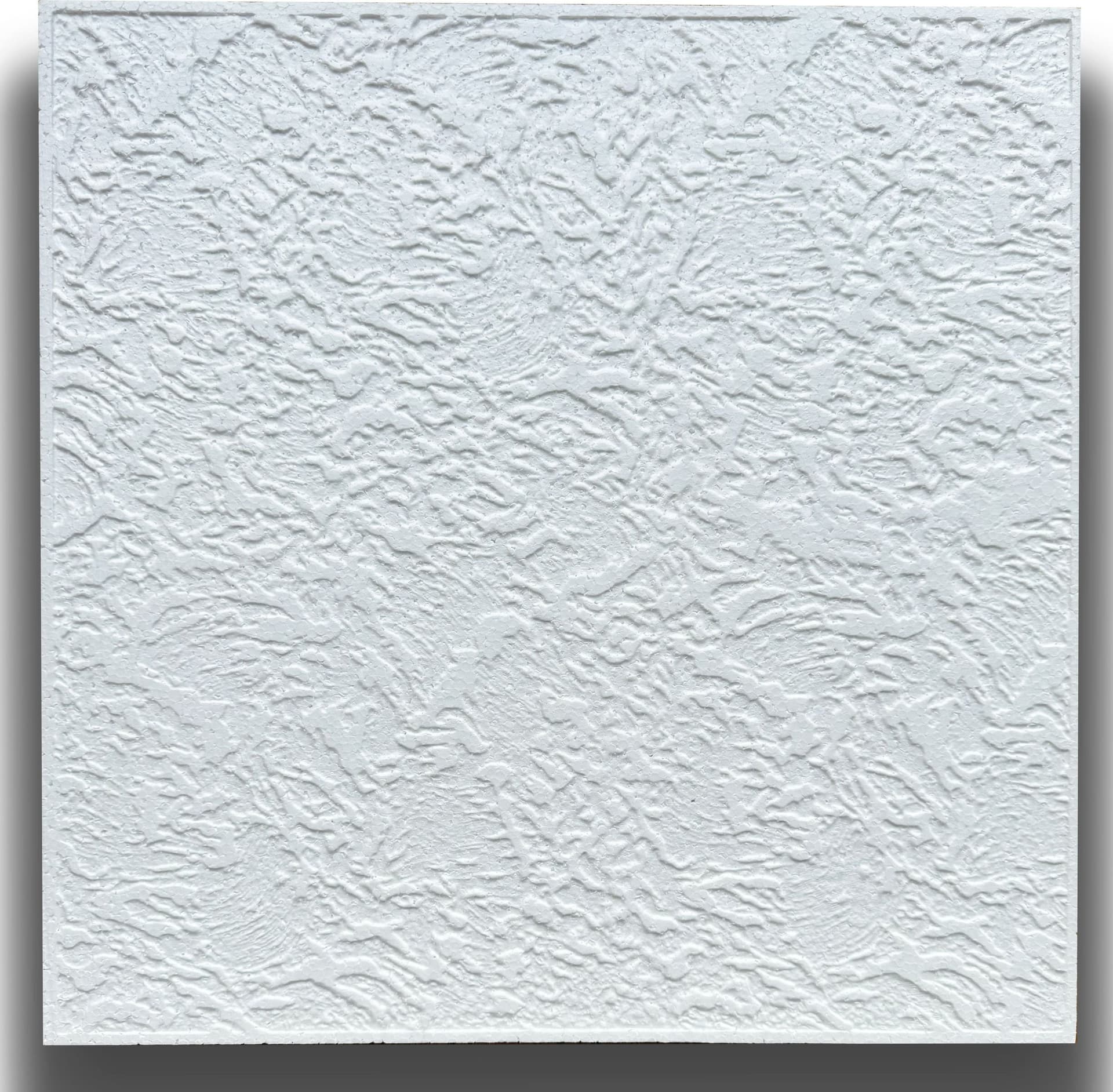 10 o 20mq (40 oppure 80 pezzi) di pannello decorativo a soffitto in polistirene compatto 50x50cm (spess. 1cm) RODOS – Pacco