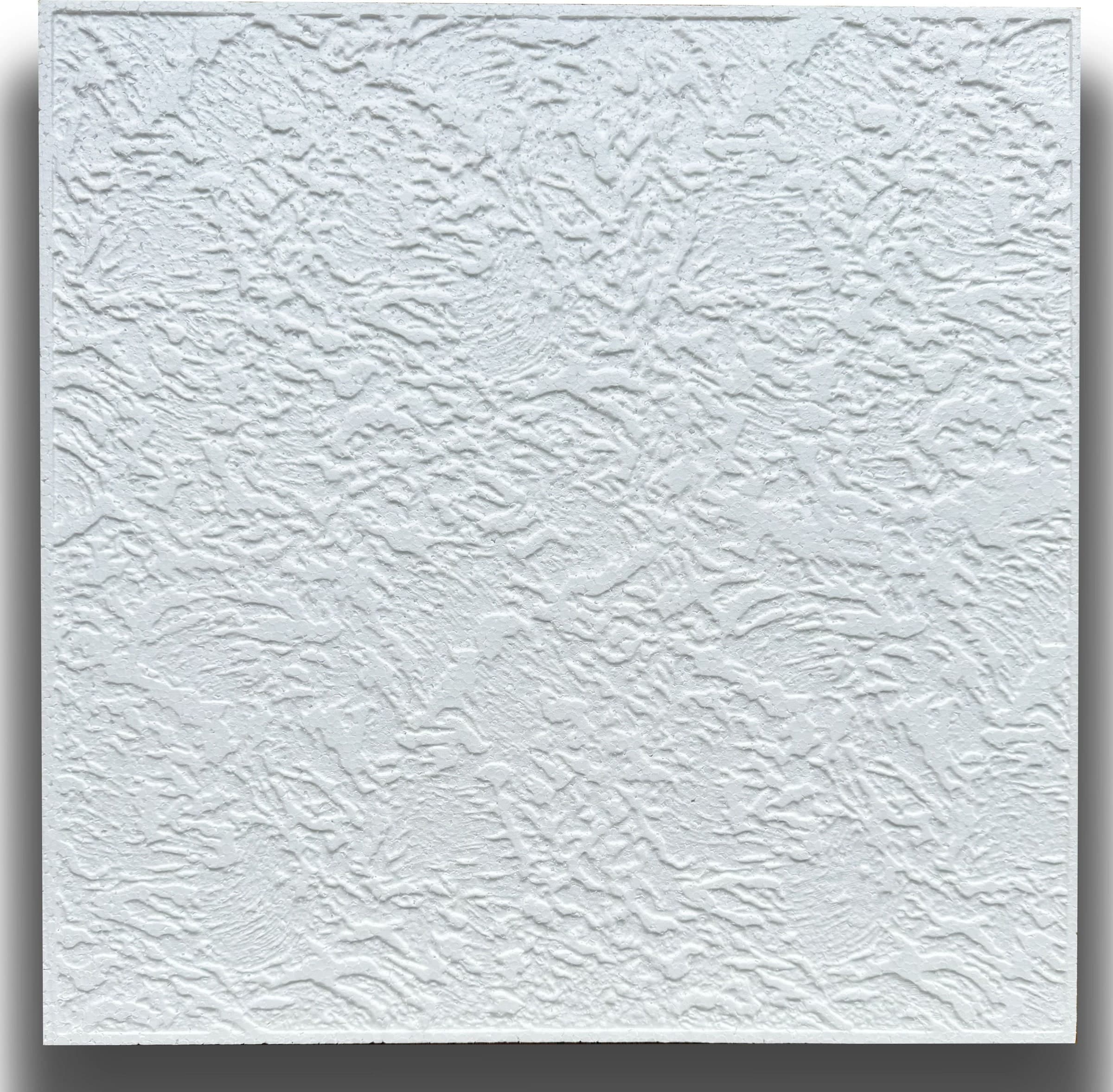 10 o 20mq (40 oppure 80 pezzi) di pannello decorativo a soffitto in polistirene compatto 50x50cm (spess. 1cm) RODOS - 6