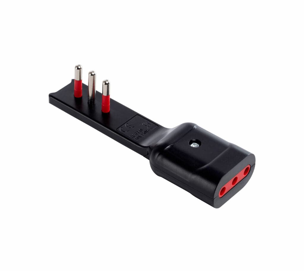 ADATTATORE EXTRA FLAT 90Â° 10A 250V NERO