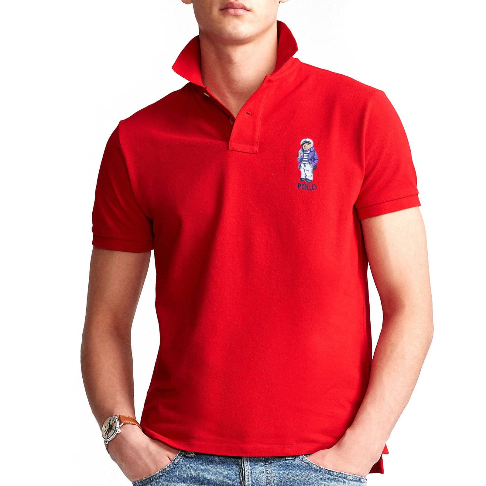 Polo Ralph Lauren Uomo Polo Bear Mezze Maniche Polo Con Orsetto Ricamato Logo Medio Polo Colletto 2 Bottoni Maniche Corte in Polo Euforia - Bronte, commercioVirtuoso.it