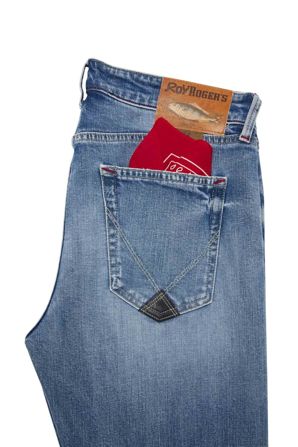 Roy Roger's Jeans uomo 517 special man denim elast. Dirty Dozen denim in Jeans Broadway Red - Barletta, commercioVirtuoso.it