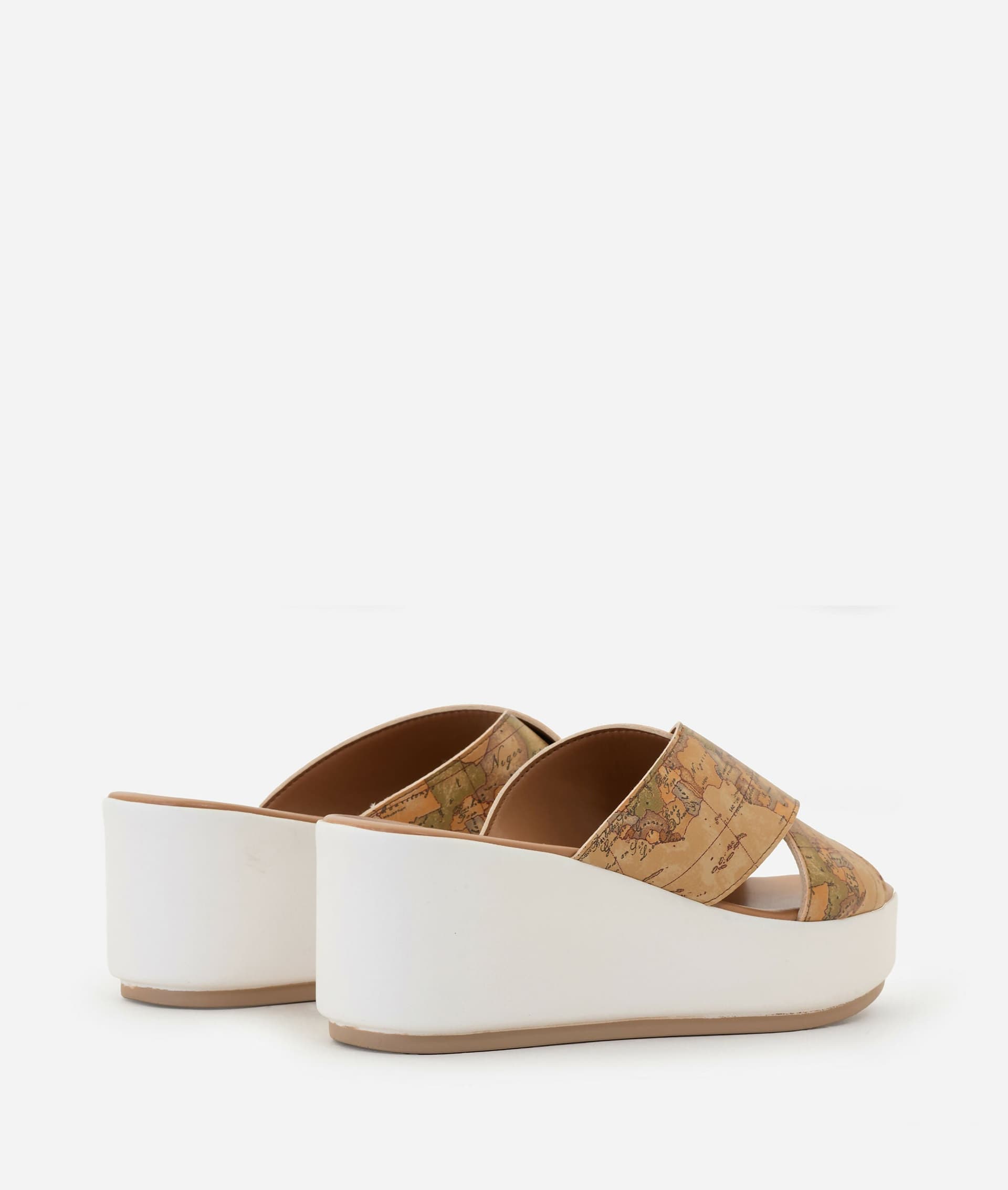 Alviero Martini Donna Sandali zeppa incrociati in eco nappa Geo Classic in Ciabatte moda Cantali Calzature - Randazzo, commercioVirtuoso.it