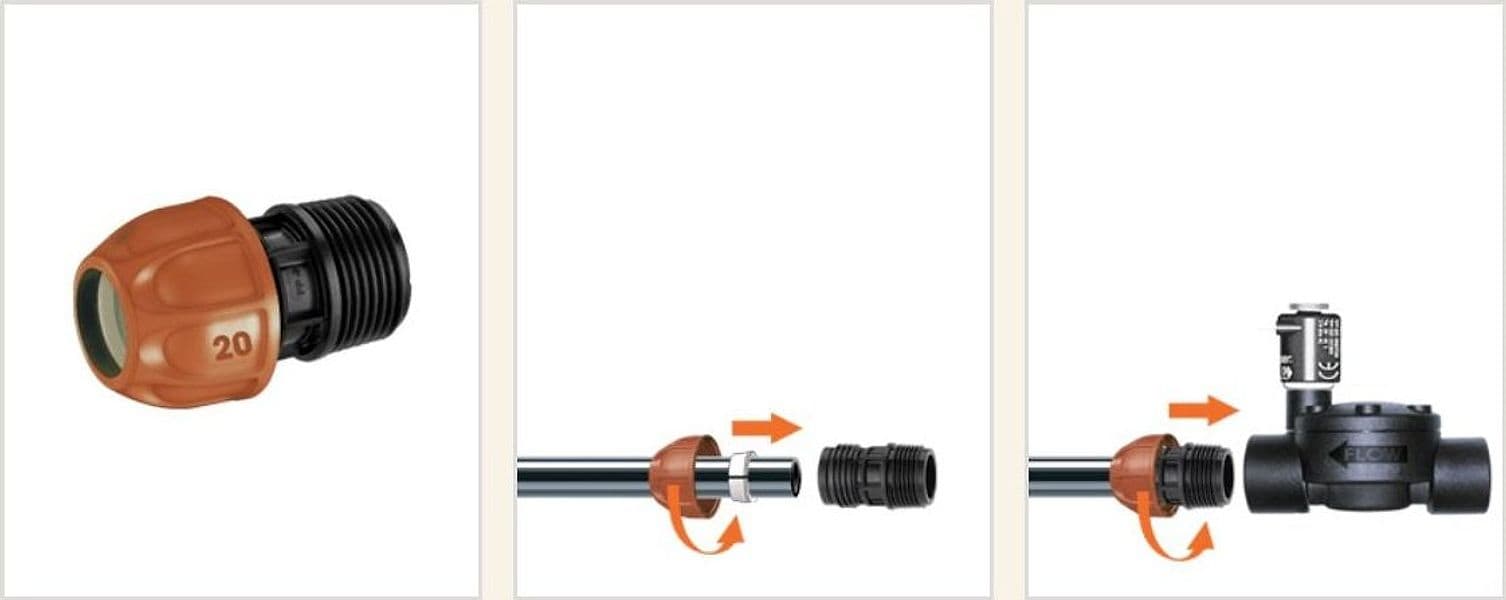 Raccordo d.20mm Filetto 1" M Claber in Parti e connettori Stockdoc - Terni, commercioVirtuoso.it
