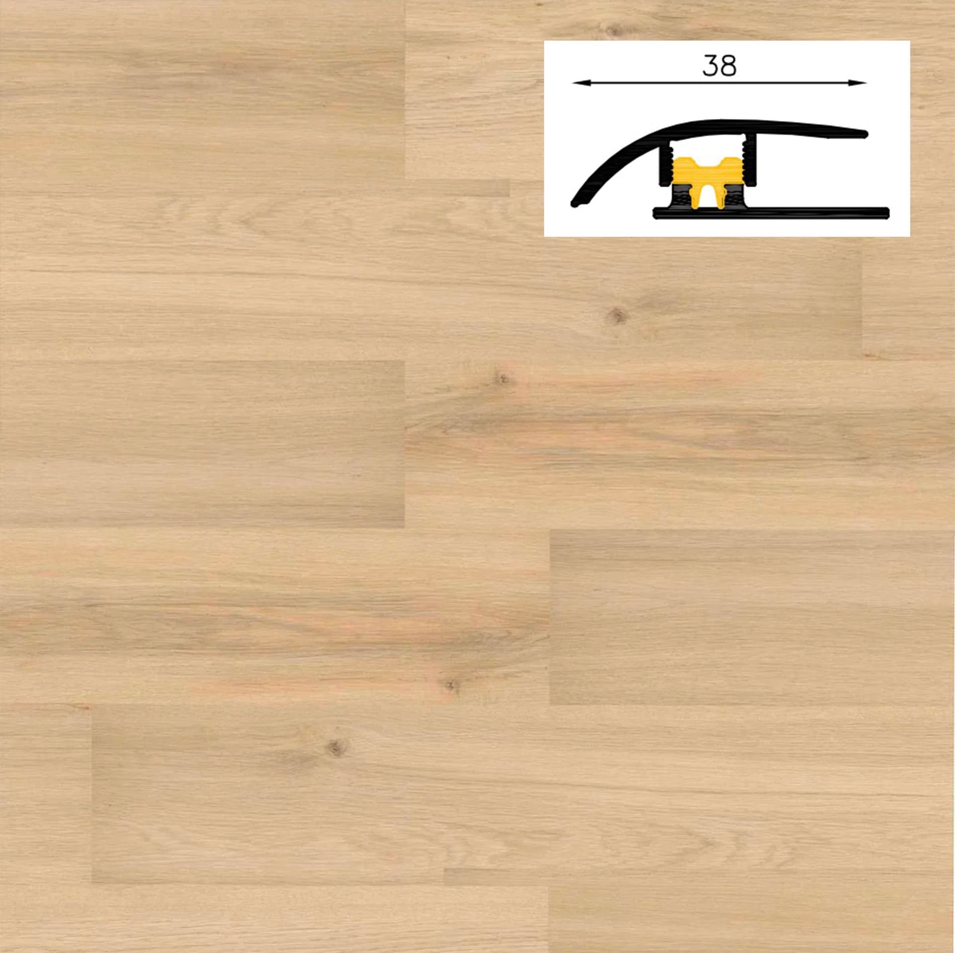 Barra da 90cm di PROFILO GIUNTO in Alluminio Gamma Laminati - Piatto o a discesa (base+coperchio) - 29