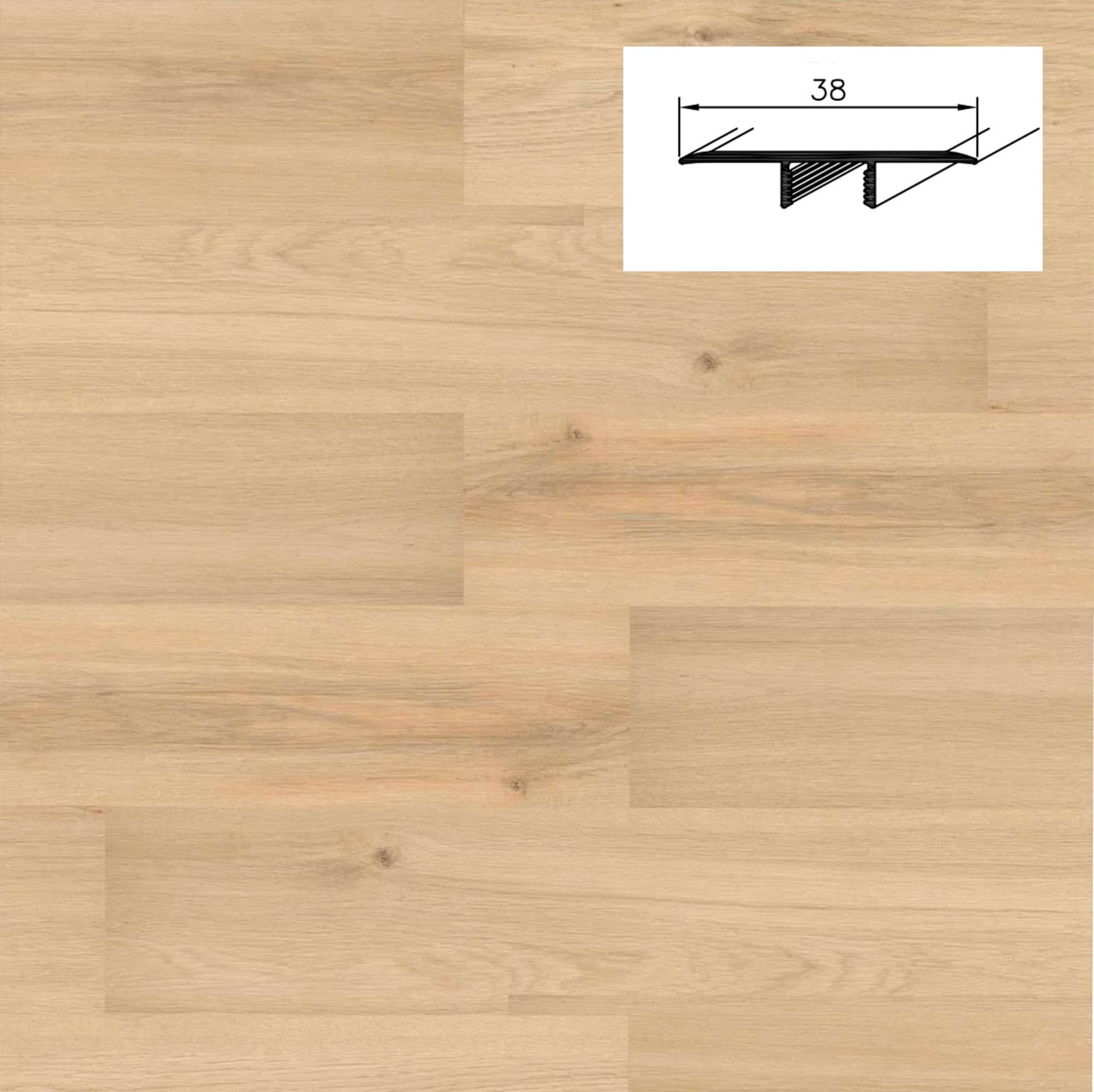 Barra da 90cm di PROFILO GIUNTO in Alluminio Gamma Laminati - Piatto o a discesa (base+coperchio) - 28