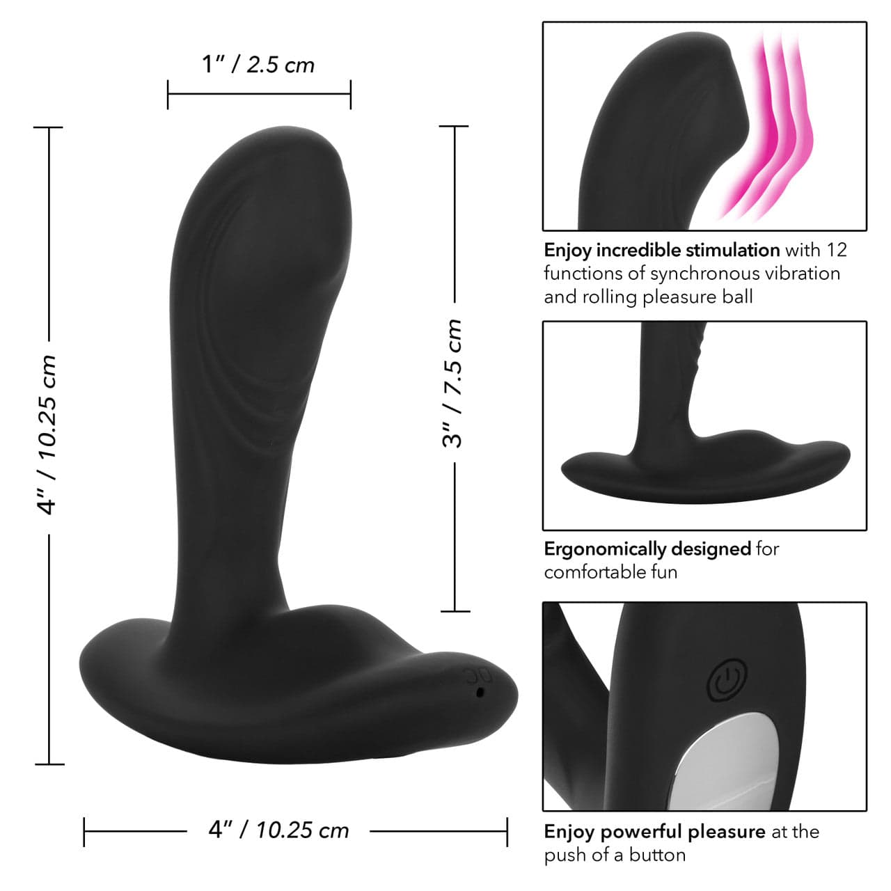 Plug anale 2 motori Sfera mobile vibrazioni 12 Eclipse nero alta stimolazione in prodotto Erosdom - Palmi, commercioVirtuoso.it