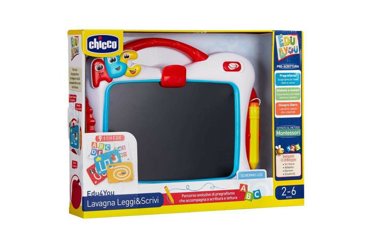 CHICCO Lavagna Leggi & Scrivi - Lavagna Cancellabile Bambini con Schermo LCD e Set di Carte, Esercizi di Pre-Scrittura e Disegno Libero, Ispirato al Metodo Montessori, Percorso educativo pregrafismo - Giochi Educativi in Giochi musicali Sanitaria Gioia del Bimbo - Villa San Giovanni, commercioVirtuoso.it