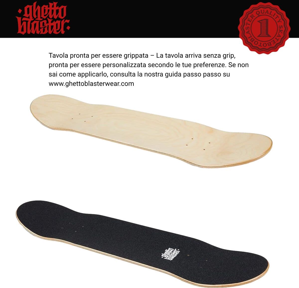 Skateboard Ghettoblaster Tavola Small Logo Red 8.25""