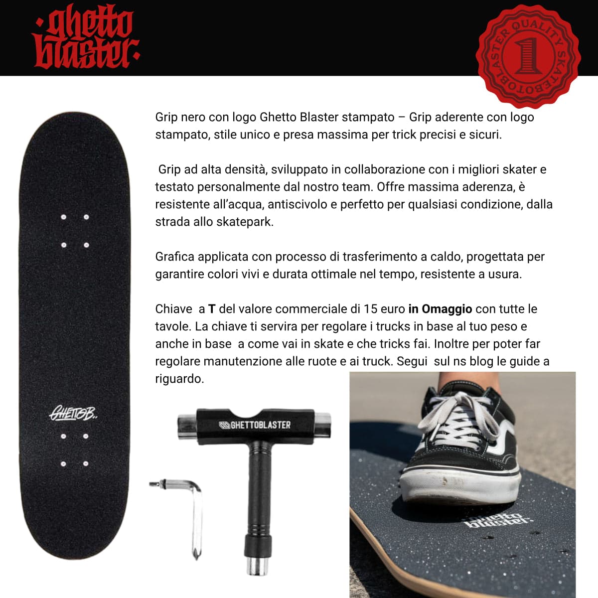 Skateboard Ghettoblaster per iniziare Barded Wire Red  8.25" in Skateboard Glad Store - Genova, commercioVirtuoso.it