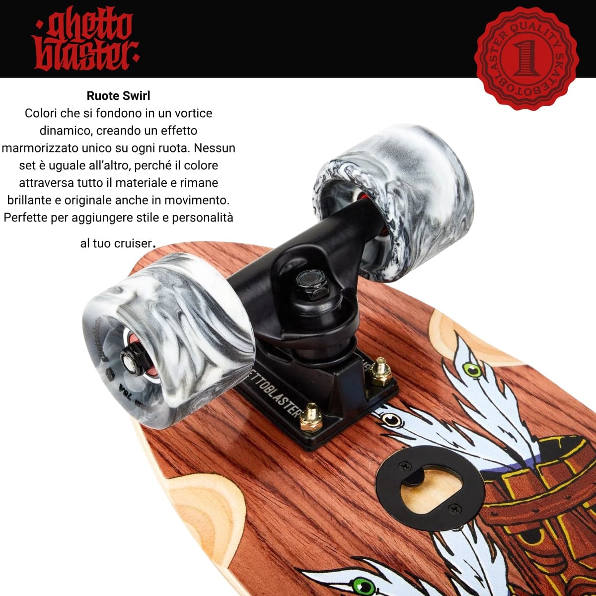 Skateboard Cruiser Ghettoblaster  Mogano Tki Totem 26" -7,25" in Skateboard Glad Store - Genova, commercioVirtuoso.it
