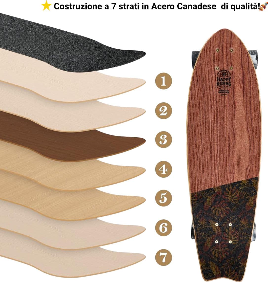 Skateboard Cruiser Ghettoblaster  Mogano Tki Totem Fish Tail  30" -9" in Skateboard Glad Store - Genova, commercioVirtuoso.it