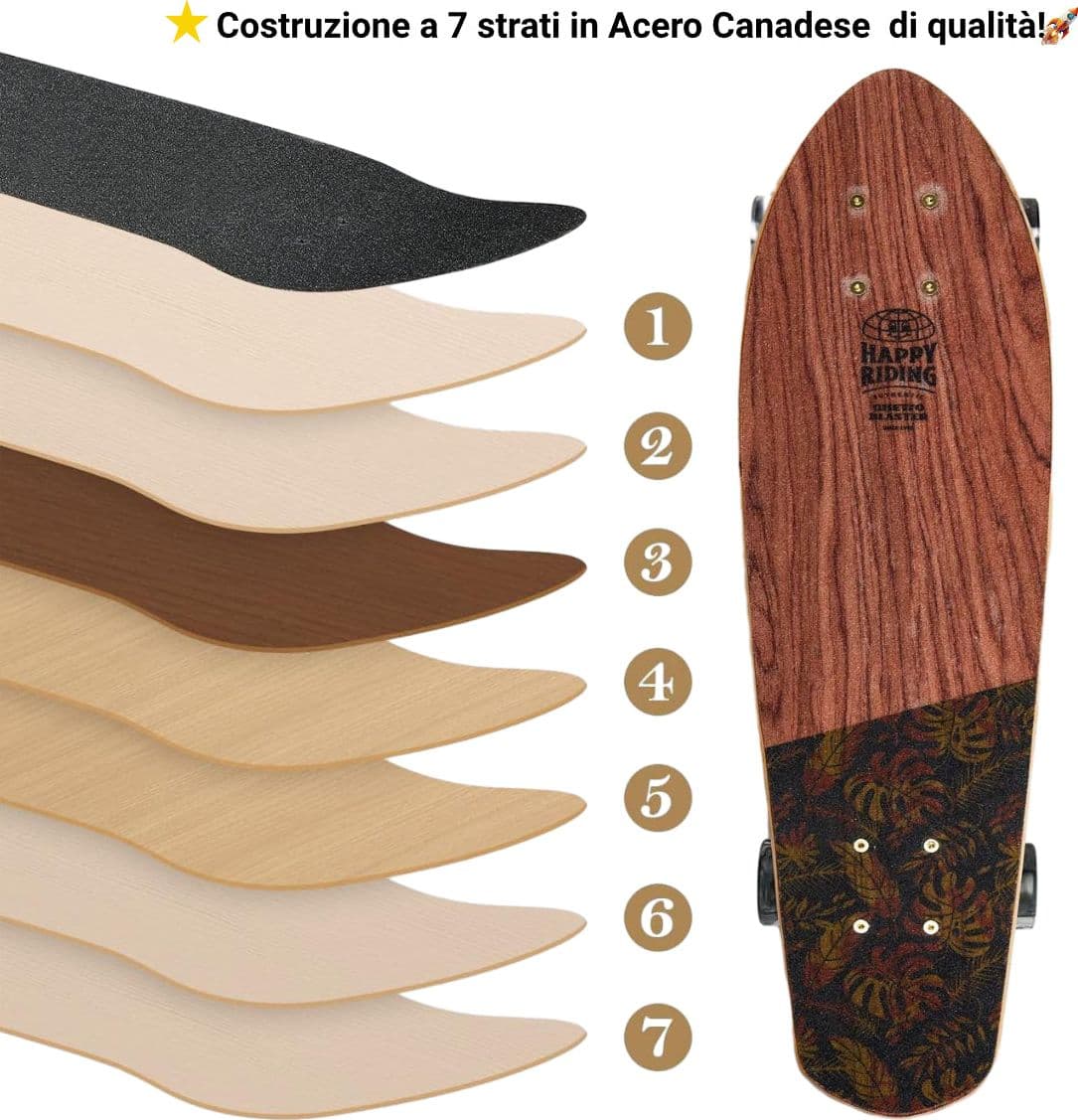 Skateboard Cruiser Ghettoblaster  Mogano Tki Totem 32" -9,25" in Skateboard Glad Store - Genova, commercioVirtuoso.it