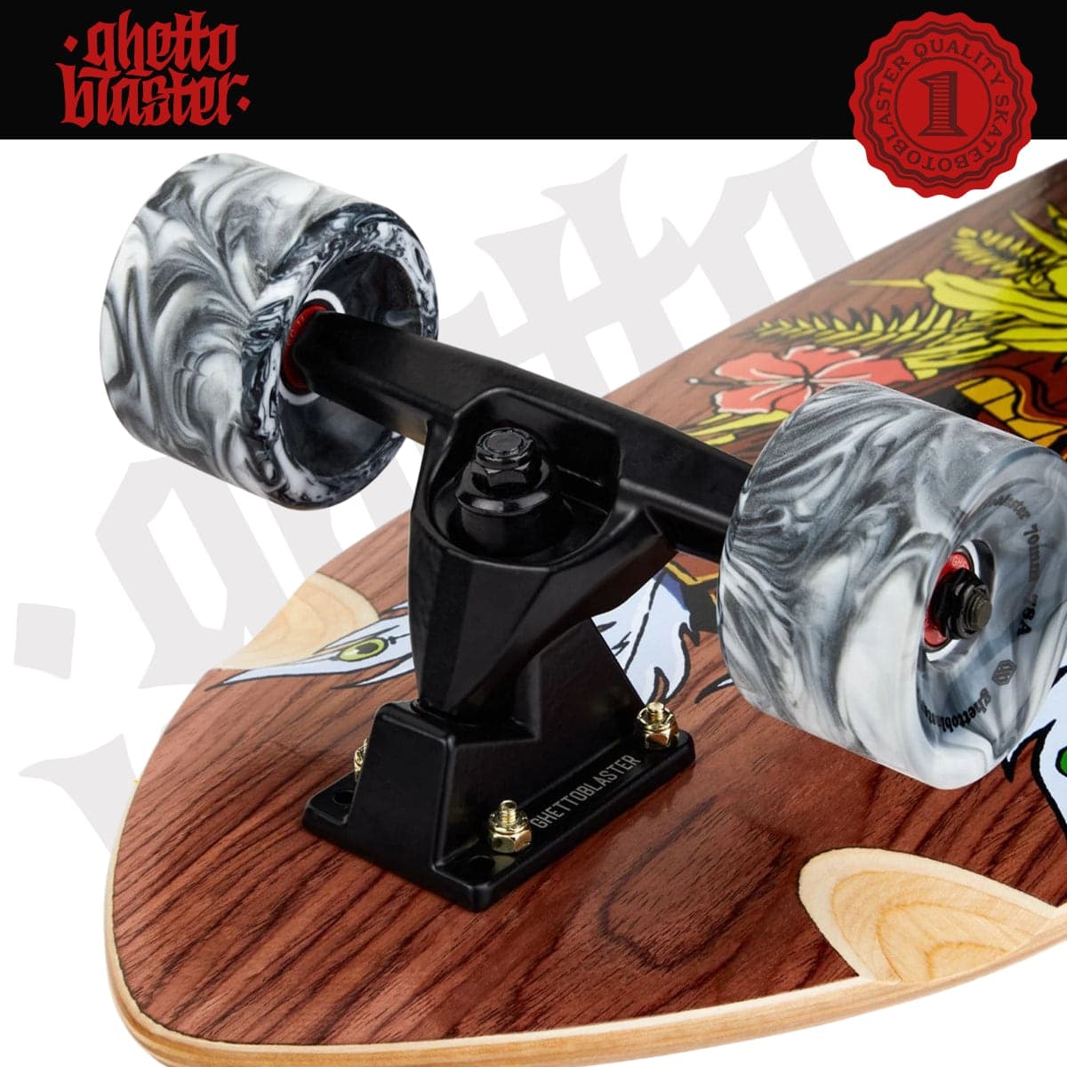 Skateboard Ghettoblaster Surfskate Tiki Token Mogano  Fish tail 32" 9.875" in Skateboard Glad Store - Genova, commercioVirtuoso.it