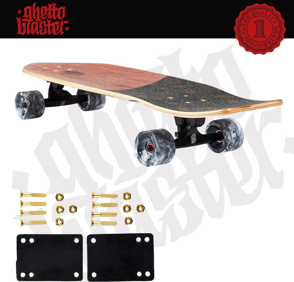 Skateboard Ghettoblaster Surfskate Tiki Token Mogano  Fish tail 32" 9.875" in Skateboard Glad Store - Genova, commercioVirtuoso.it