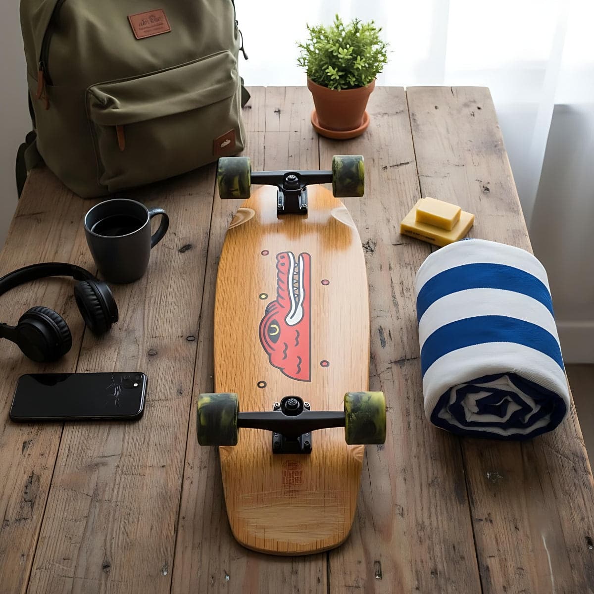 Skateboard Ghettoblaster Surfskate Teak Crocodile 30" 9.75" in Skateboard Glad Store - Genova, commercioVirtuoso.it