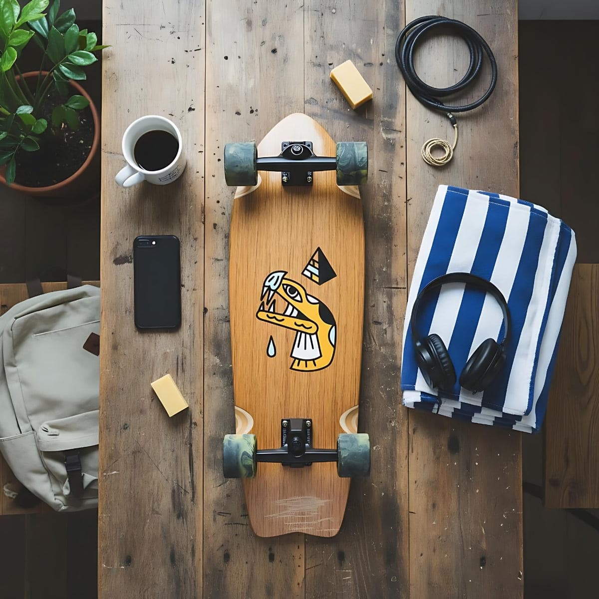 Skateboard Ghettoblaster Surfskate Teak Snake Head  30" 9.75" in Skateboard Glad Store - Genova, commercioVirtuoso.it