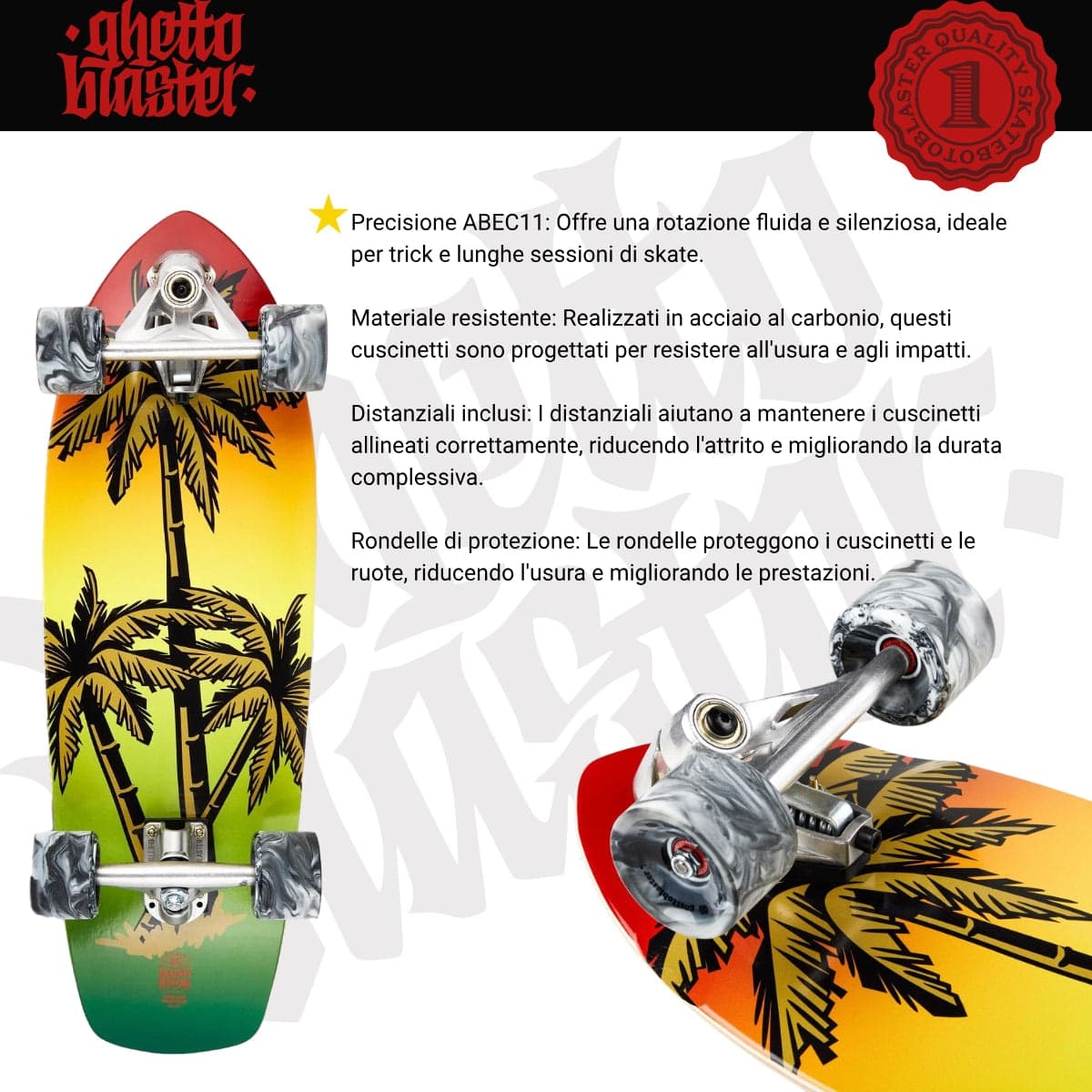 Skateboard Ghettoblaster Surfskate CX7 Palm Sand    30" 9.75" in Skateboard Glad Store - Genova, commercioVirtuoso.it