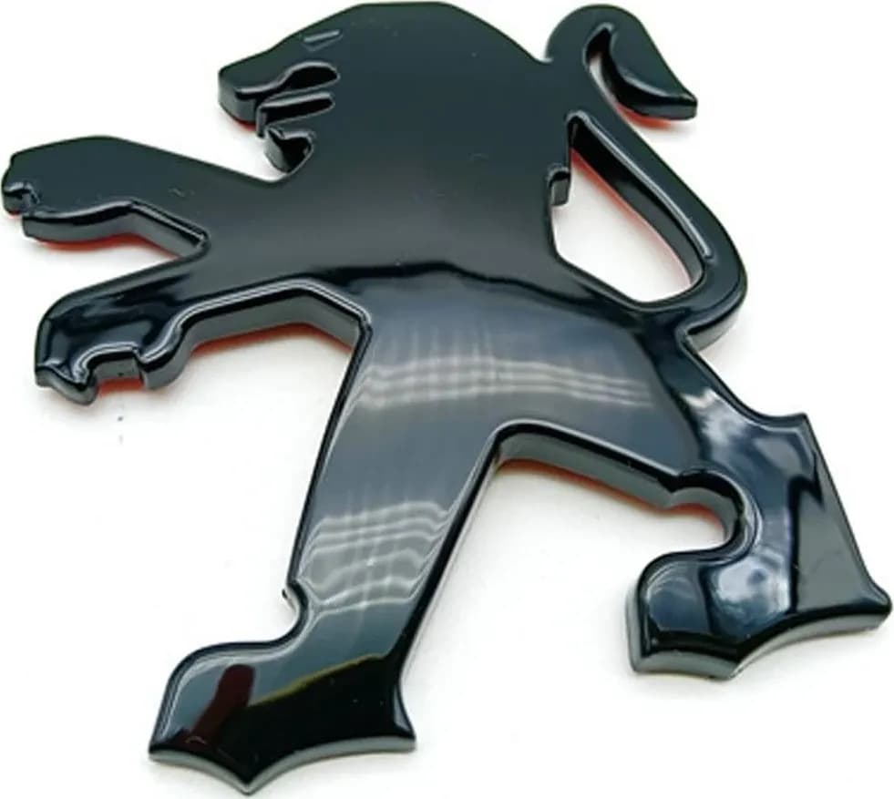 LOGO STEMMA COMPATIBILE PEUGEOT NERO LUCIDO ANTERIORE POSTERIORE COFANO 8X7.5CM in Stemmi e decorazioni per auto Solgeny - Besate, commercioVirtuoso.it