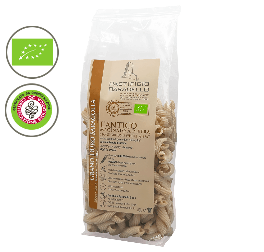 Pasta di grano duro Saragolla - Tortiglioni - 250 gr - Pastificio Baradello