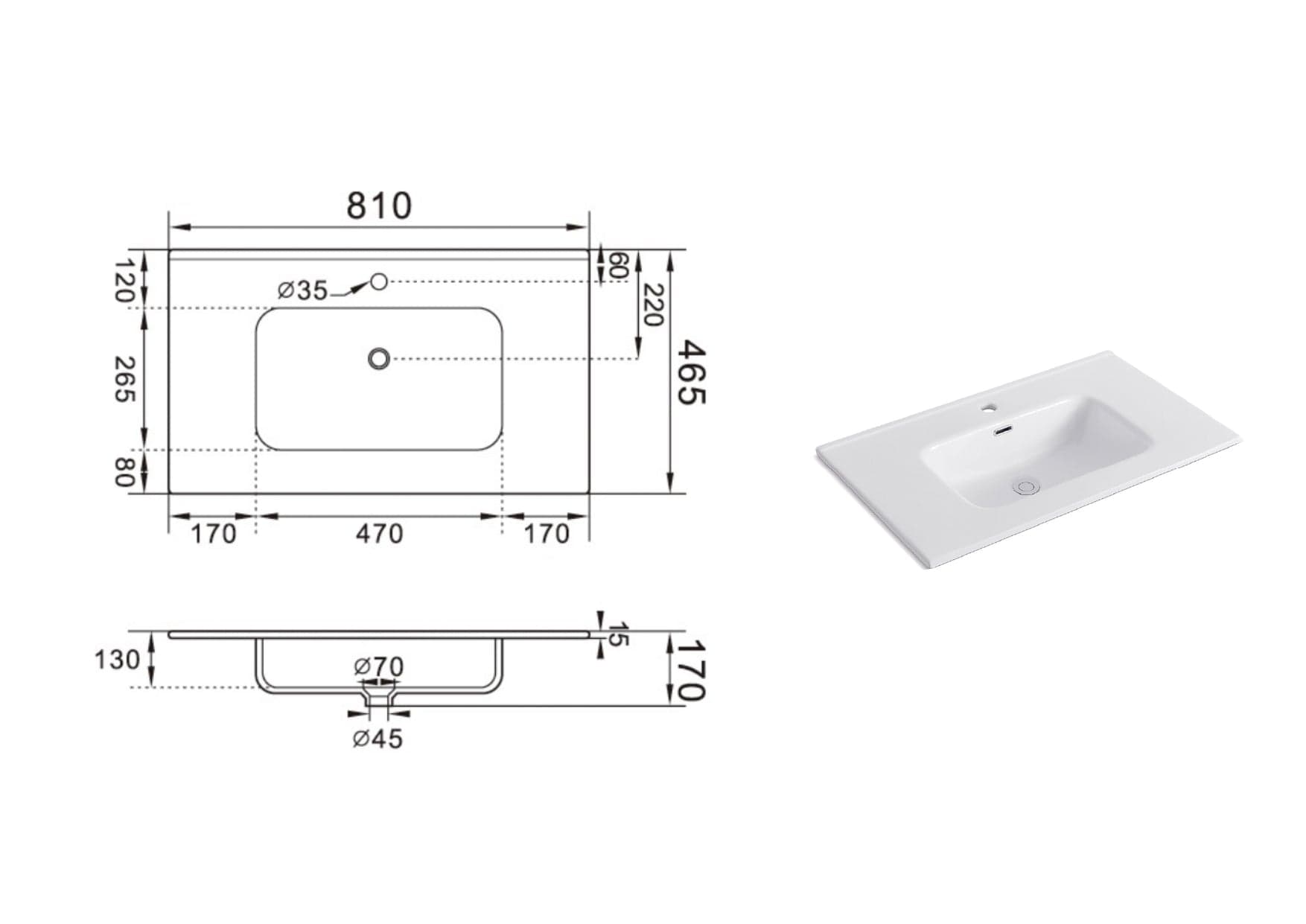 Composizione Bagno Sospesa 80cm - Zefira in Mobiletti con lavabo Shopbagno.it - Roma, commercioVirtuoso.it