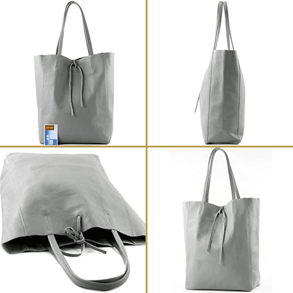 Modarno Shopper Bag a spalla in pelle con doppio manico, Shopper Large con tasca interna in pelle in Organizer borsa Modarno - Sesto Fiorentino, commercioVirtuoso.it