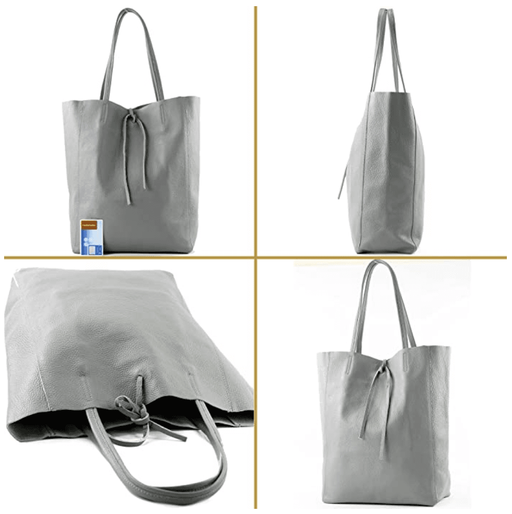 Modarno Shopper Bag a spalla in pelle con doppio manico, Shopper Large con tasca interna in pelle in Organizer borsa Modarno - Sesto Fiorentino, commercioVirtuoso.it