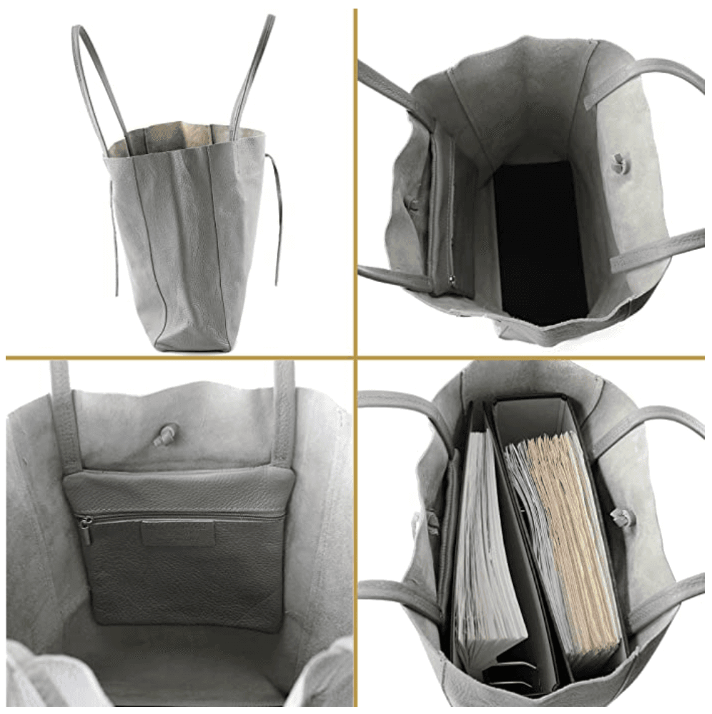 Modarno Shopper Bag a spalla in pelle con doppio manico, Shopper Large con tasca interna in pelle in Organizer borsa Modarno - Sesto Fiorentino, commercioVirtuoso.it