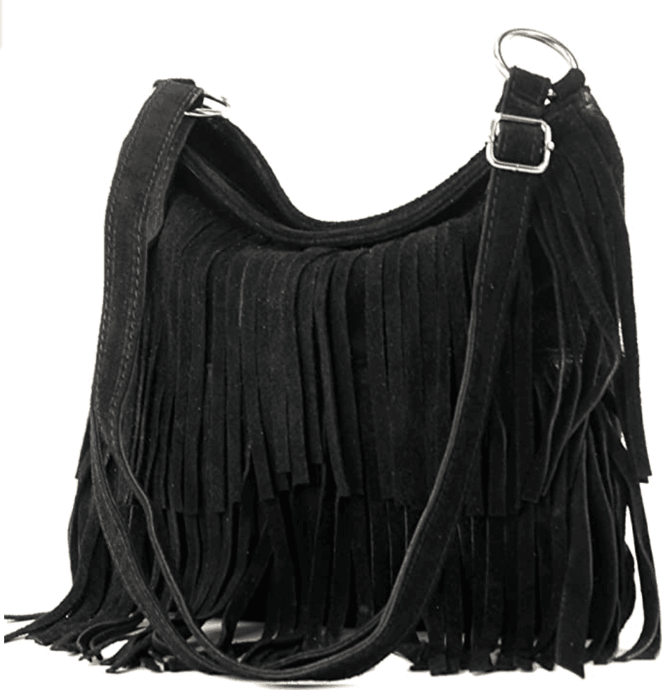 Modarno Borsa a tracolla con frange in camoscio - borsa tracolla donna in pelle scamosciata in Organizer borsa Modarno - Sesto Fiorentino, commercioVirtuoso.it