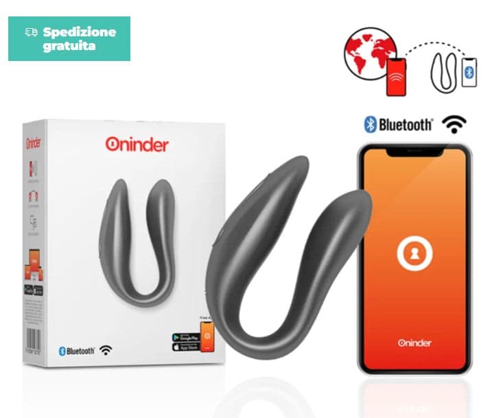 Oninder Lisboa Nero Stimolatore Punto G Clitoride App Bluetooth IPX7 USB in prodotto Erosdom - Palmi, commercioVirtuoso.it