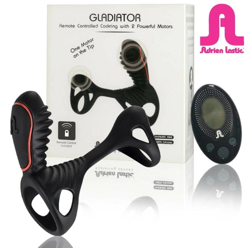 GLADIATOR + LRS Anello Fallico Vibrante con Telecomando Wireless Nero cock ring in prodotto Erosdom - Palmi, commercioVirtuoso.it