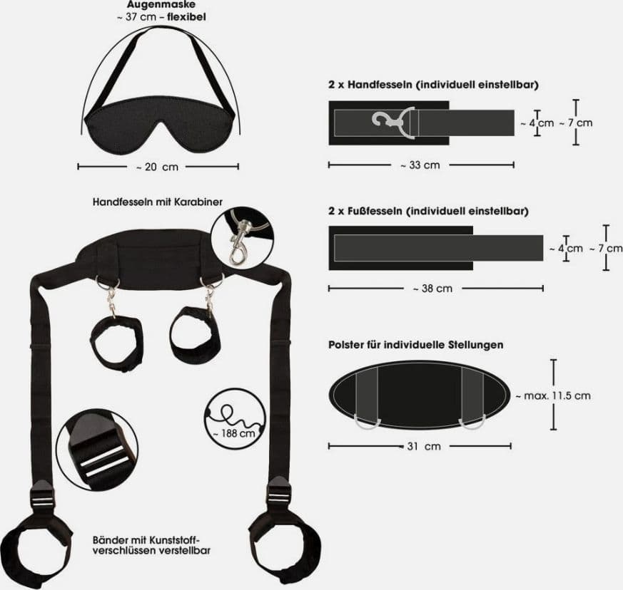 Bondage set Bad Kitty collo polsi piedi Neck / Hand / Ankle Restraint in prodotto Erosdom - Palmi, commercioVirtuoso.it
