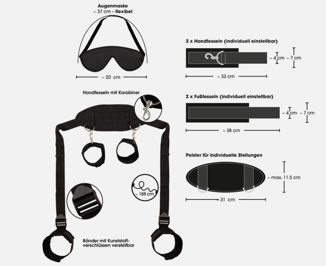 Bondage set Bad Kitty collo polsi piedi Neck / Hand / Ankle Restraint in prodotto Erosdom - Palmi, commercioVirtuoso.it