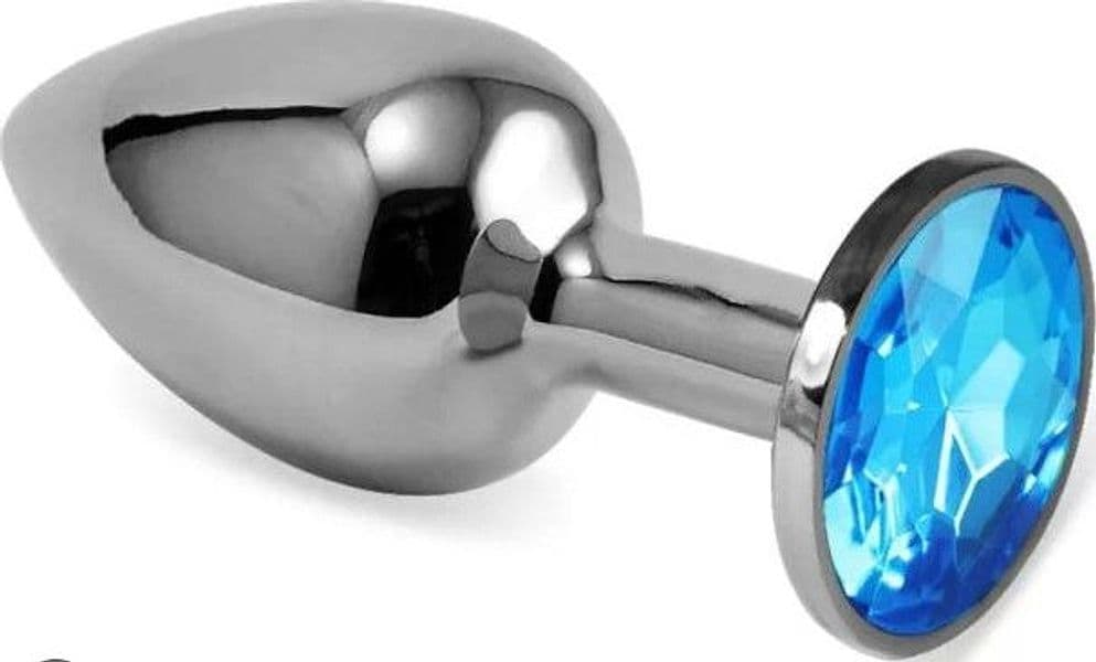 Plug Anale Argento in Metallo con Gioiello Blu in prodotto Erosdom - Palmi, commercioVirtuoso.it