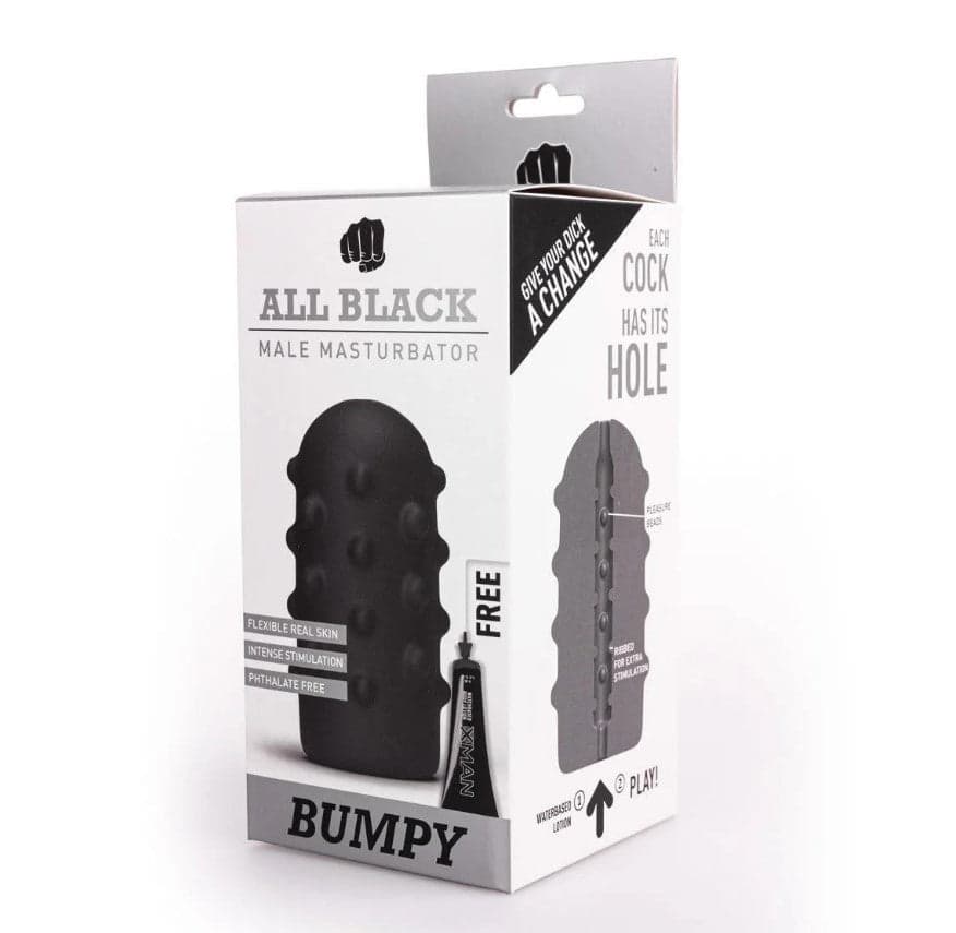 Masturbatore uomo All Black Bumpy nero pesante morbido 17 cm circa in prodotto Erosdom - Palmi, commercioVirtuoso.it
