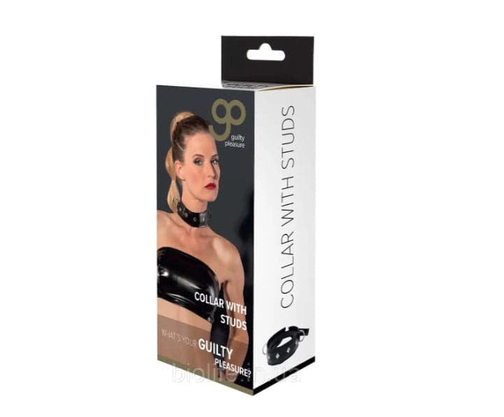 Collare donna con borchie nero Guilty Pleasure bondage fetish BDSM pelle PU in prodotto Erosdom - Palmi, commercioVirtuoso.it