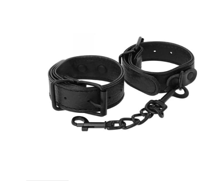 Manette Darkness donna regolabili nero bondage fetish BDSM pelle PU in prodotto Erosdom - Palmi, commercioVirtuoso.it