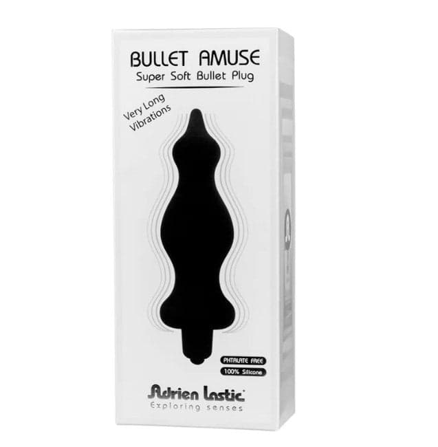 Black Amuse plug anale progressivo 12 cm morbido con vibrazioni lunghe nero in prodotto Erosdom - Palmi, commercioVirtuoso.it