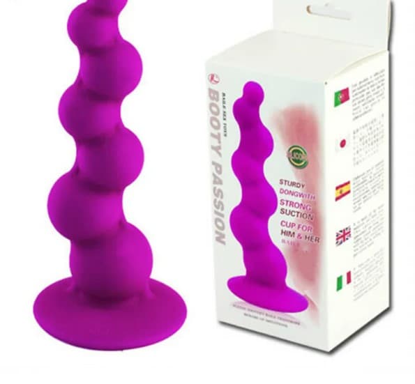 Plug anale sfere a spirale con ventosa morbido viola silicone morbido 15,5 cm in prodotto Erosdom - Palmi, commercioVirtuoso.it
