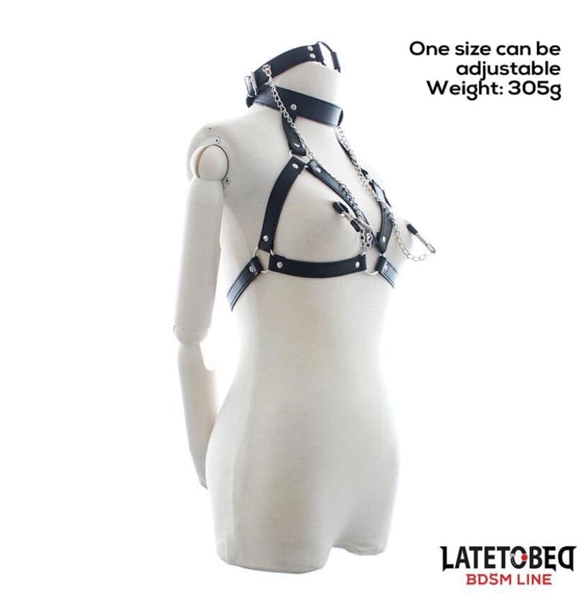 Reggiseno pinzette per capezzoli gag collare bocca nero regolabile M L fetish in prodotto Erosdom - Palmi, commercioVirtuoso.it