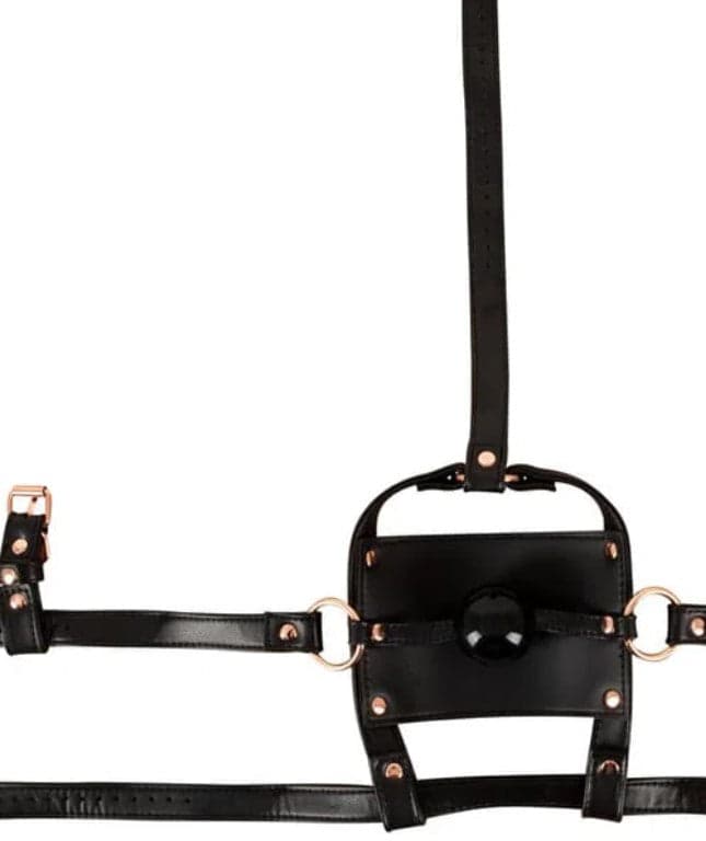 Bavaglio in pelle PU con gag nero Bad Kitty Bondage Fetish BDSM S/L regolabile in prodotto Erosdom - Palmi, commercioVirtuoso.it